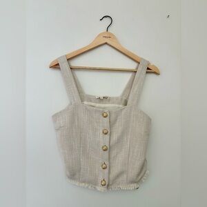MYSTREE | BNWT tweed fringe crop top | M